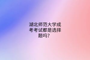 湖北师范大学成考考试都是选择题吗？