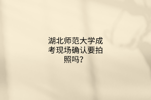 湖北师范大学成考现场确认要拍照吗？